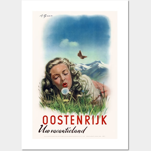 Oostenrijk Un vacantieland Austria Vintage Poster Wall Art by vintagetreasure